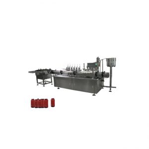 Small bottle of eye drops, nail polish filling machine and capping machine