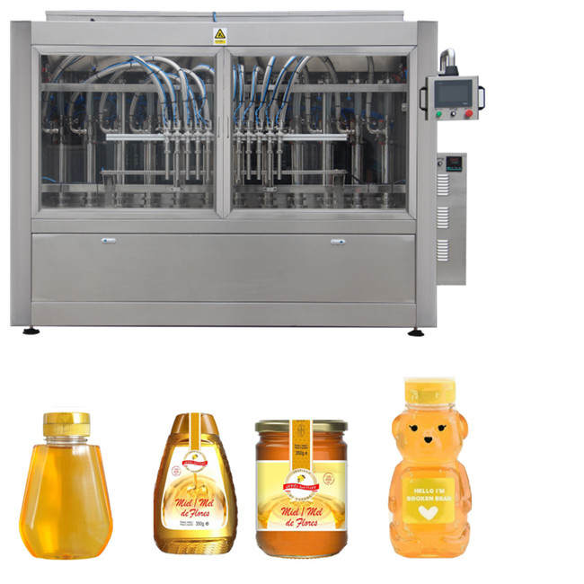 Automatic Servo Piston Type Sauce Honey Jam High Viscosity Liquid Filling Capping Labeling Machine Line
